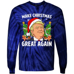 Funny Trump 2024 Make Christmas Great Again Tie-Dye Long Sleeve Shirt