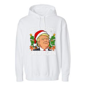 Funny Trump 2024 Make Christmas Great Again Garment-Dyed Fleece Hoodie