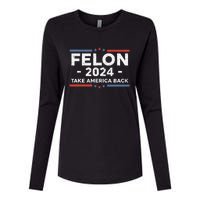 Felon Trump 2024 Take America Back Vintage Womens Cotton Relaxed Long Sleeve T-Shirt