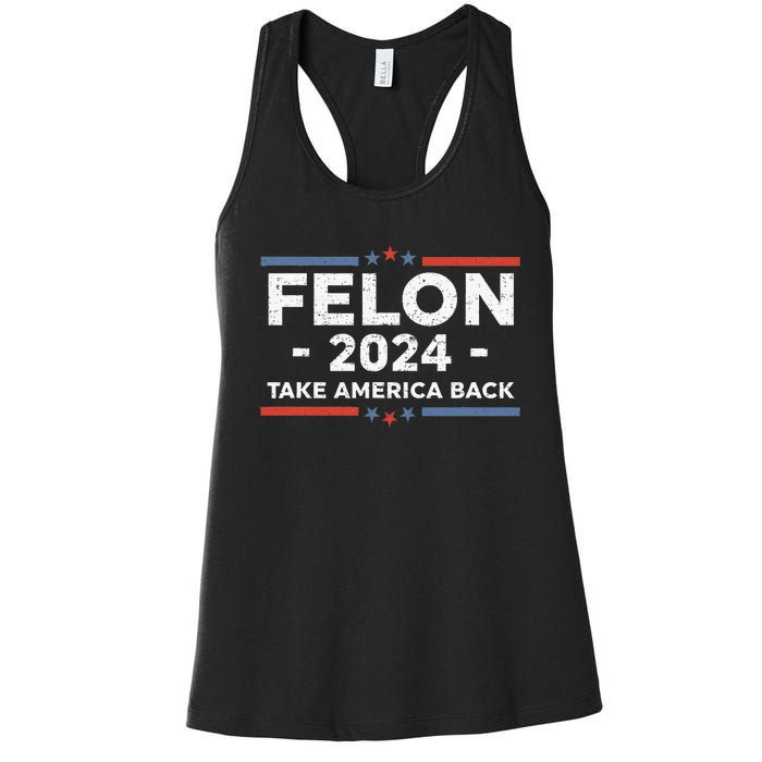 Felon Trump 2024 Take America Back Vintage Women's Racerback Tank