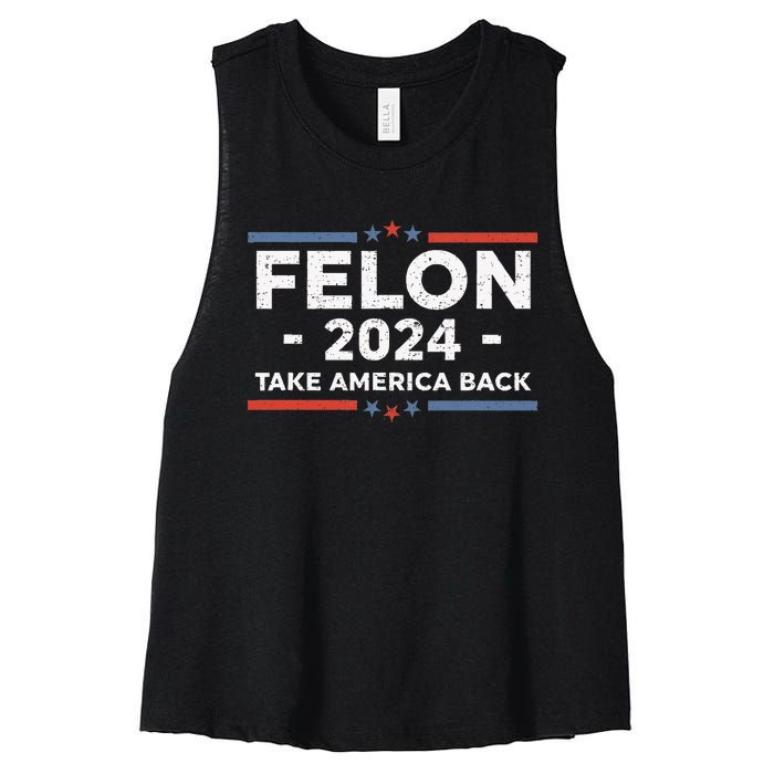 Felon Trump 2024 Take America Back Vintage Women's Racerback Cropped Tank