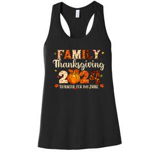 Family Thanksgiving 2024 Thankful For My Tribe Fall Autumn Women's Racerback Tank