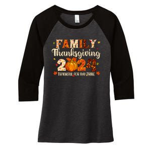 Family Thanksgiving 2024 Thankful For My Tribe Fall Autumn Women's Tri-Blend 3/4-Sleeve Raglan Shirt