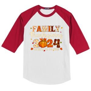 Family Thanksgiving 2024 Thankful For My Tribe Fall Autumn Kids Colorblock Raglan Jersey