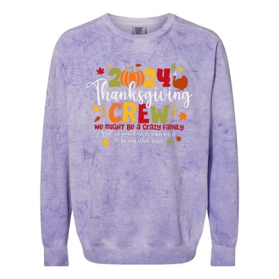 Family Thanksgiving 2024 Thanksgiving Crew Turkey Colorblast Crewneck Sweatshirt