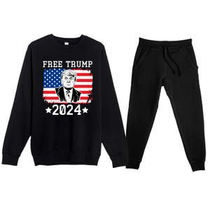 Free Trump 2024 Donald Trump USA Election Premium Crewneck Sweatsuit Set