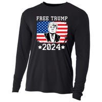 Free Trump 2024 Donald Trump USA Election Cooling Performance Long Sleeve Crew