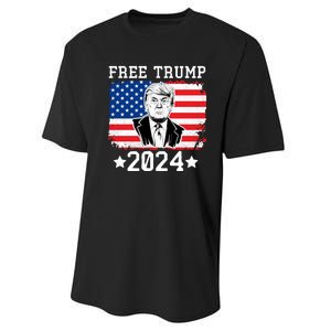 Free Trump 2024 Donald Trump USA Election Performance Sprint T-Shirt