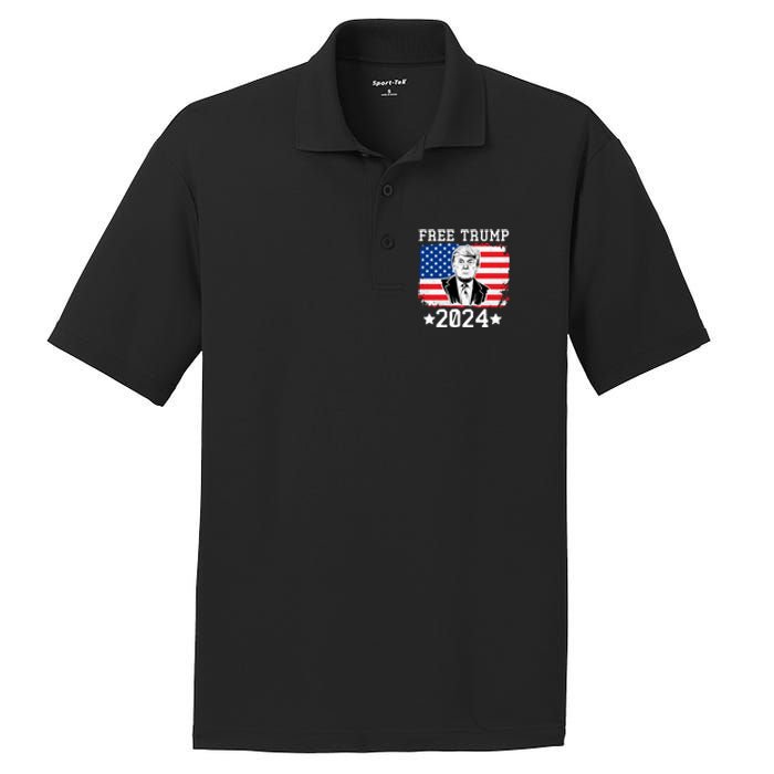 Free Trump 2024 Donald Trump USA Election PosiCharge RacerMesh Polo