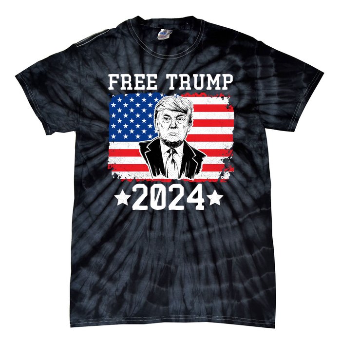 Free Trump 2024 Donald Trump USA Election Tie-Dye T-Shirt