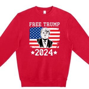 Free Trump 2024 Donald Trump USA Election Premium Crewneck Sweatshirt