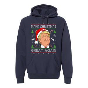 Funny Trump 2024 Make Christmas Great Again Ugly Sweater Premium Hoodie