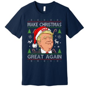 Funny Trump 2024 Make Christmas Great Again Ugly Sweater Premium T-Shirt