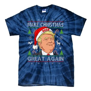 Funny Trump 2024 Make Christmas Great Again Ugly Sweater Tie-Dye T-Shirt