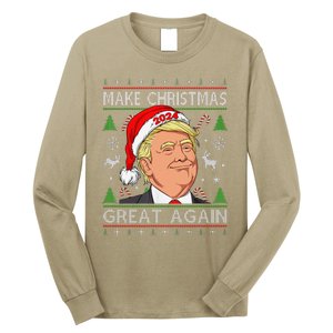 Funny Trump 2024 Make Christmas Great Again Ugly Sweater Long Sleeve Shirt