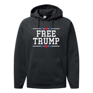 Free Trump 2024 Donald Trump USA Election Performance Fleece Hoodie