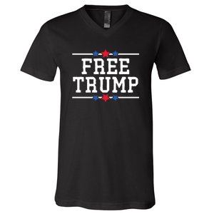 Free Trump 2024 Donald Trump USA Election V-Neck T-Shirt