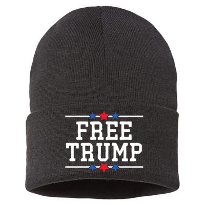 Free Trump 2024 Donald Trump USA Election Sustainable Knit Beanie