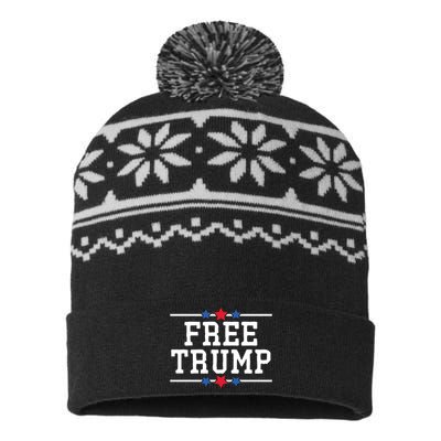 Free Trump 2024 Donald Trump USA Election USA-Made Snowflake Beanie