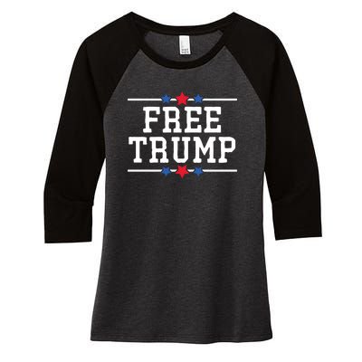 Free Trump 2024 Donald Trump USA Election Women's Tri-Blend 3/4-Sleeve Raglan Shirt