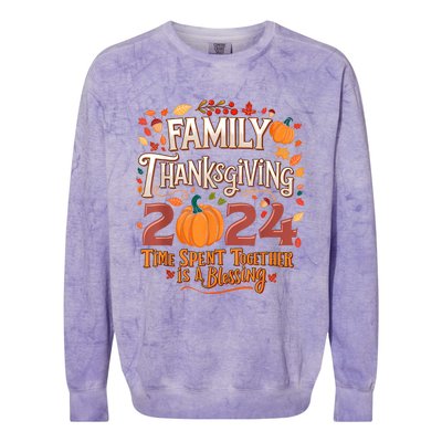 Family Thanksgiving 2024 Thanksgiving Crew Matching Group Colorblast Crewneck Sweatshirt