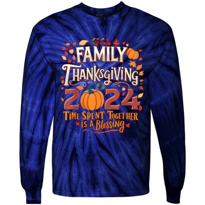 Family Thanksgiving 2024 Thanksgiving Crew Matching Group Tie-Dye Long Sleeve Shirt