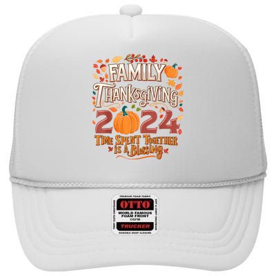 Family Thanksgiving 2024 Thanksgiving Crew Matching Group High Crown Mesh Back Trucker Hat