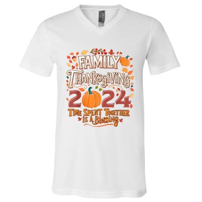 Family Thanksgiving 2024 Thanksgiving Crew Matching Group V-Neck T-Shirt