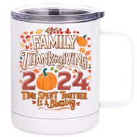 Family Thanksgiving 2024 Thanksgiving Crew Matching Group 12 oz Stainless Steel Tumbler Cup