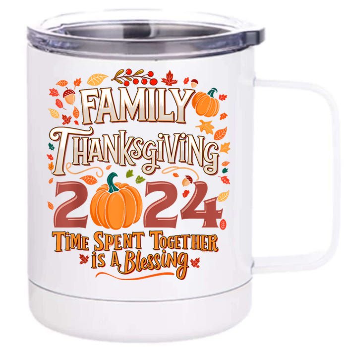 Family Thanksgiving 2024 Thanksgiving Crew Matching Group 12 oz Stainless Steel Tumbler Cup