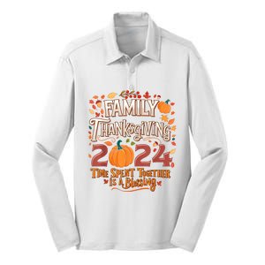 Family Thanksgiving 2024 Thanksgiving Crew Matching Group Silk Touch Performance Long Sleeve Polo