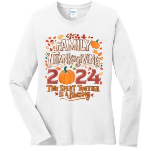 Family Thanksgiving 2024 Thanksgiving Crew Matching Group Ladies Long Sleeve Shirt