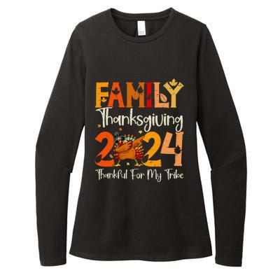 Family Thanksgiving 2024 Crew Dabbing Turkey Group Matching Gift Womens CVC Long Sleeve Shirt