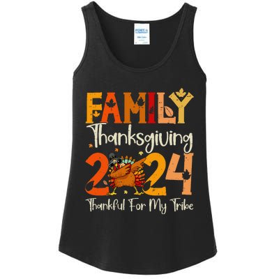 Family Thanksgiving 2024 Crew Dabbing Turkey Group Matching Gift Ladies Essential Tank