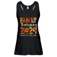 Family Thanksgiving 2024 Crew Dabbing Turkey Group Matching Gift Ladies Essential Flowy Tank