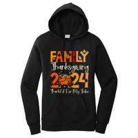 Family Thanksgiving 2024 Crew Dabbing Turkey Group Matching Gift Women's Pullover Hoodie