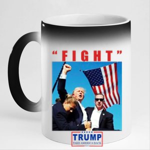 Fight Trump 2024 Take America Back Pennsylvania Rally Shooting 11oz Black Color Changing Mug