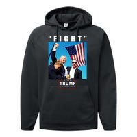 Fight Trump 2024 Take America Back Pennsylvania Rally Shooting Performance Fleece Hoodie