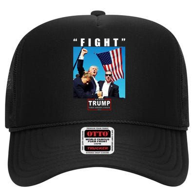 Fight Trump 2024 Take America Back Pennsylvania Rally Shooting High Crown Mesh Back Trucker Hat