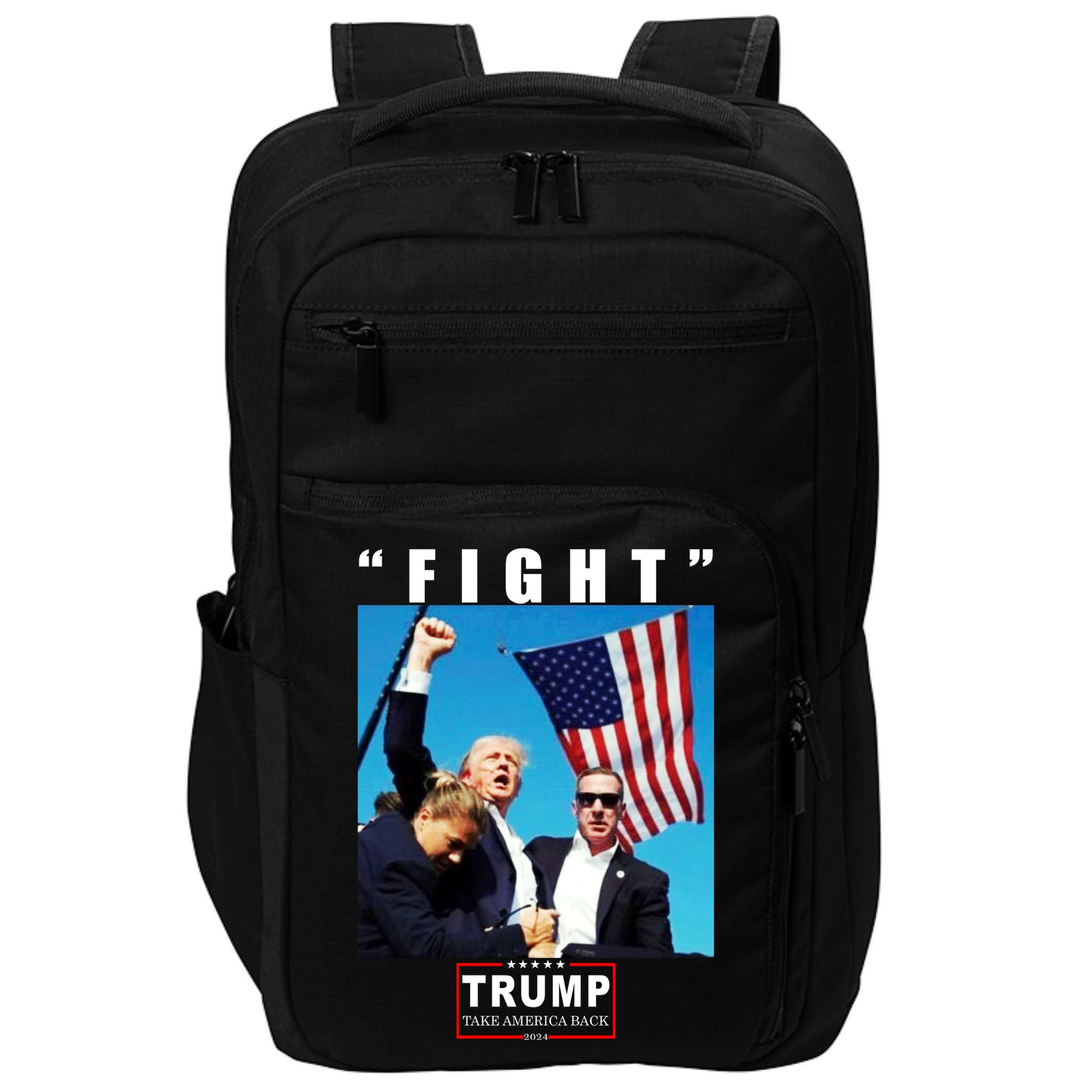 Fight Trump 2024 Take America Back Pennsylvania Rally Shooting Impact Tech Backpack