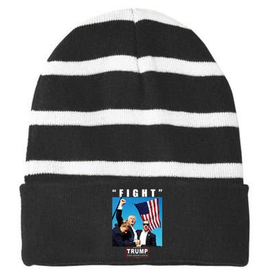 Fight Trump 2024 Take America Back Pennsylvania Rally Shooting Striped Beanie with Solid Band