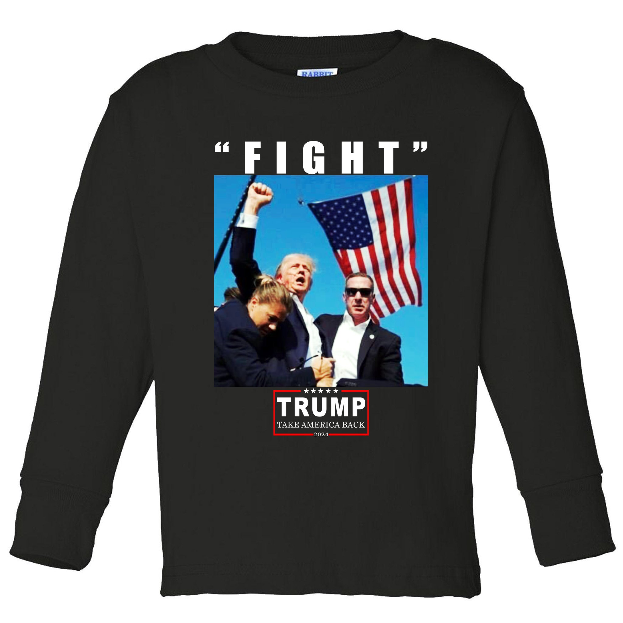 Fight Trump 2024 Take America Back Pennsylvania Rally Shooting Toddler Long Sleeve Shirt