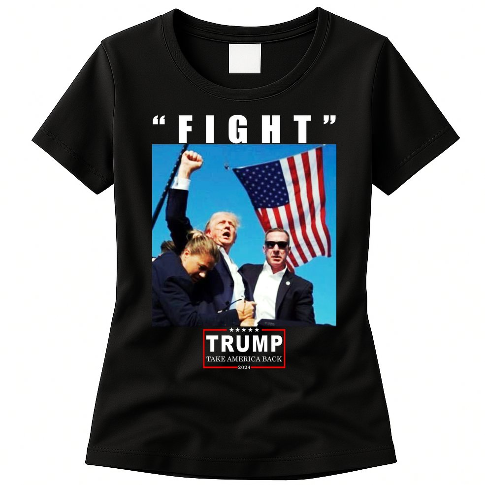 Fight Trump 2024 Take America Back Pennsylvania Rally Shooting Womens T-Shirt