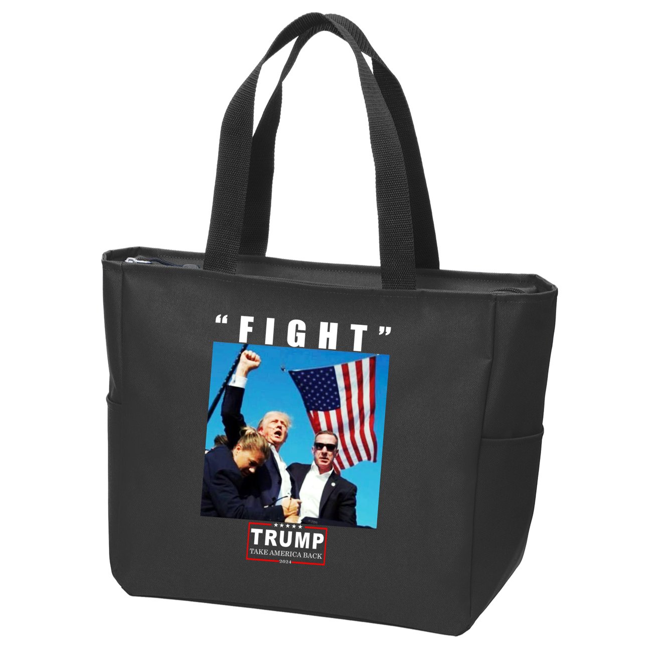 Fight Trump 2024 Take America Back Pennsylvania Rally Shooting Zip Tote Bag