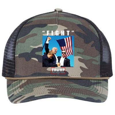 Fight Trump 2024 Take America Back Pennsylvania Rally Shooting Retro Rope Trucker Hat Cap