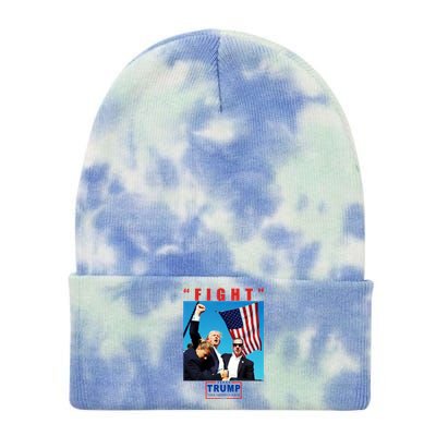 Fight Trump 2024 Take America Back Pennsylvania Rally Shooting Tie Dye 12in Knit Beanie