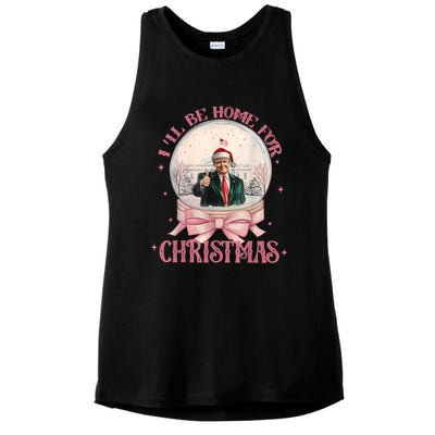 Funny Trump 2024 ILl Be Home Christmas Santa Xmas Pajamas Ladies PosiCharge Tri-Blend Wicking Tank