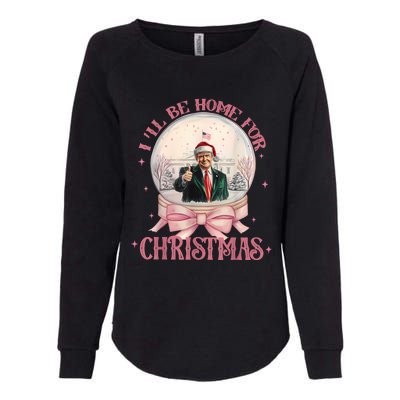 Funny Trump 2024 ILl Be Home Christmas Santa Xmas Pajamas Womens California Wash Sweatshirt