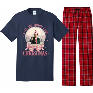 Funny Trump 2024 ILl Be Home Christmas Santa Xmas Pajamas Pajama Set