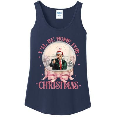 Funny Trump 2024 ILl Be Home Christmas Santa Xmas Pajamas Ladies Essential Tank